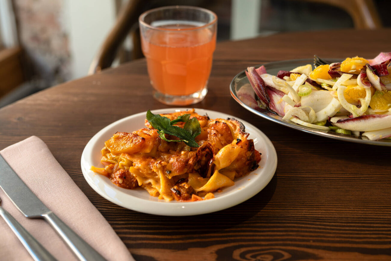 Imanin ja Leenan myskikurpitsalasagne