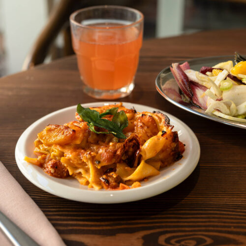 Imanin ja Leenan myskikurpitsalasagne