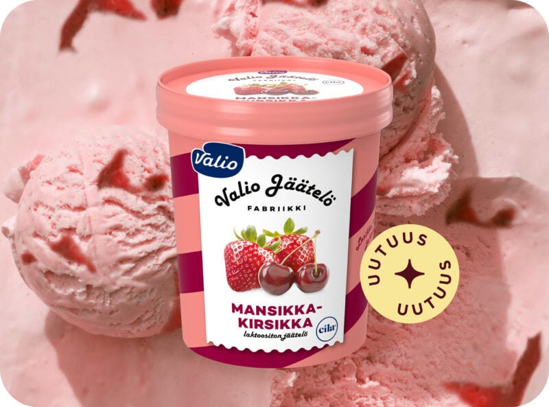 Valio Jäätelöfabriikki mansikka-kirsikka