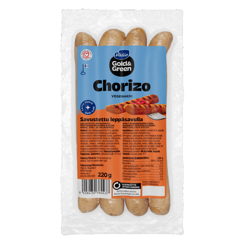 Valio Gold&Green® Vegenakki Chorizo 220 g