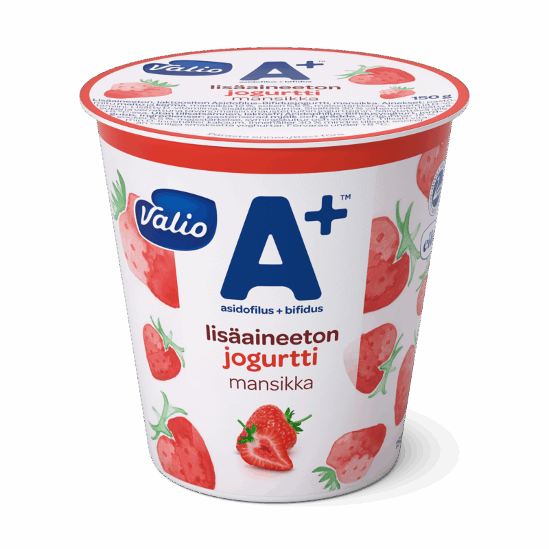 Valio A+™ jogurtti mansikka lisäaineeton laktoositon 150 g