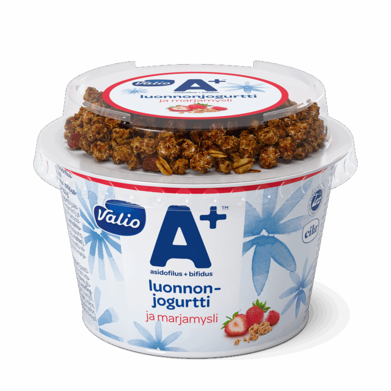 Valio A+™ luonnonjogurtti ja marjamysli laktoositon 200 g