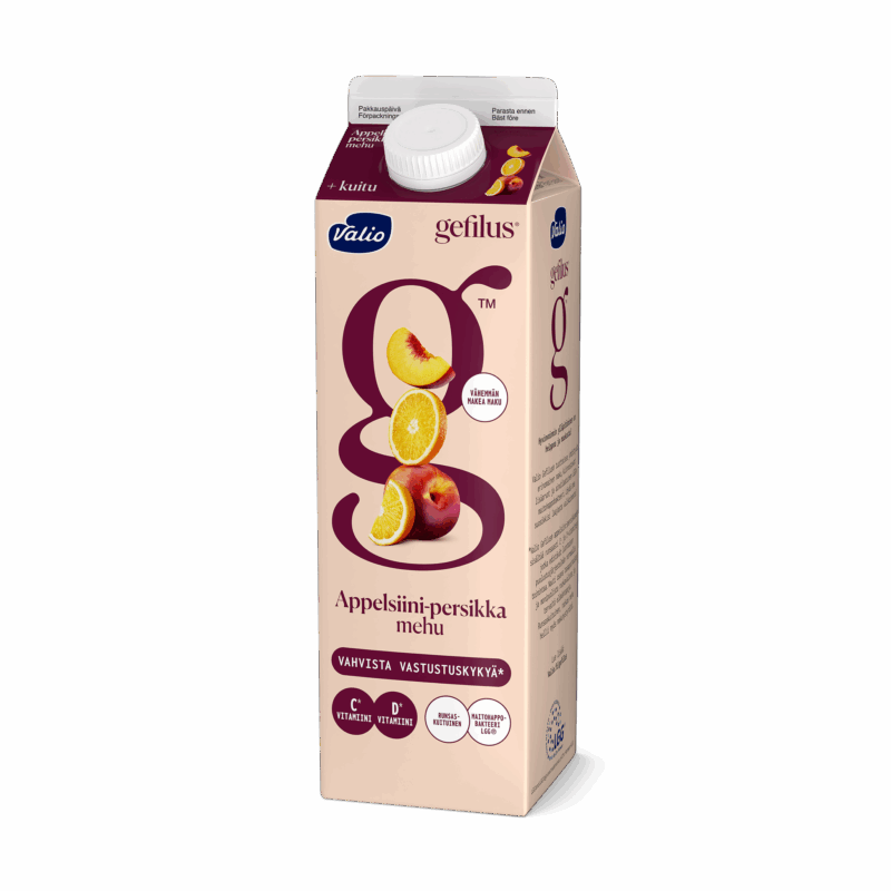 Valio Gefilus® mehu 1 l appelsiini-persikka+kuitu