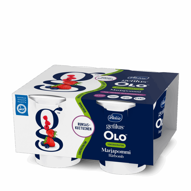 Valio Gefilus® OLO™ jogurtti marjapommi sokeroimaton laktoositon 4x125 g