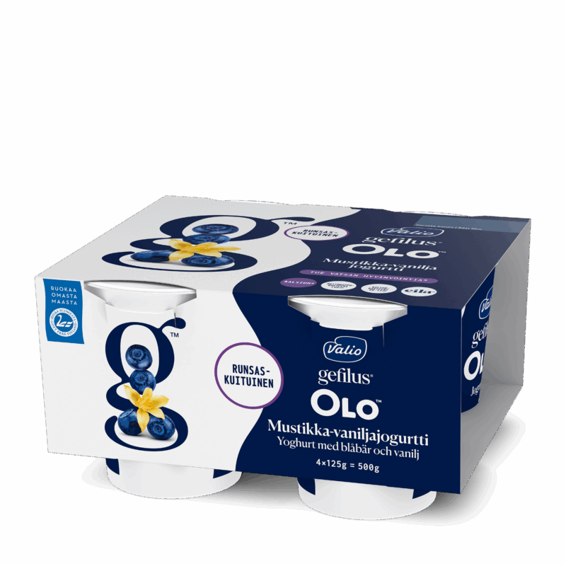 Valio Gefilus® OLO™ jogurtti mustikka-vanilja laktoositon 4x125 g