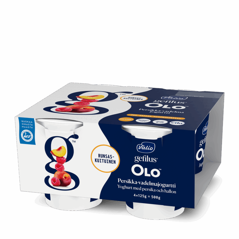Valio Gefilus® OLO™ jogurtti persikka-vadelma laktoositon 4x125 g