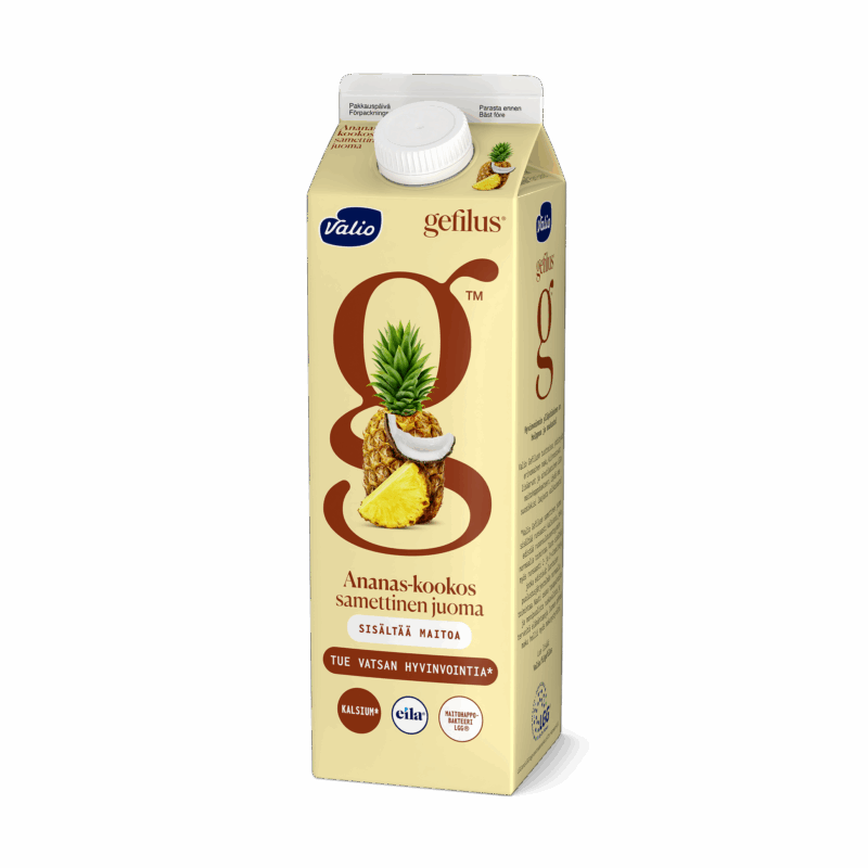 Valio Gefilus® samettinen juoma 1 l ananas-kookos laktoositon