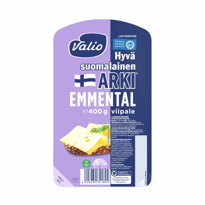 Valio Hyvä suomalainen Arki® emmental juustoviipale e400 g