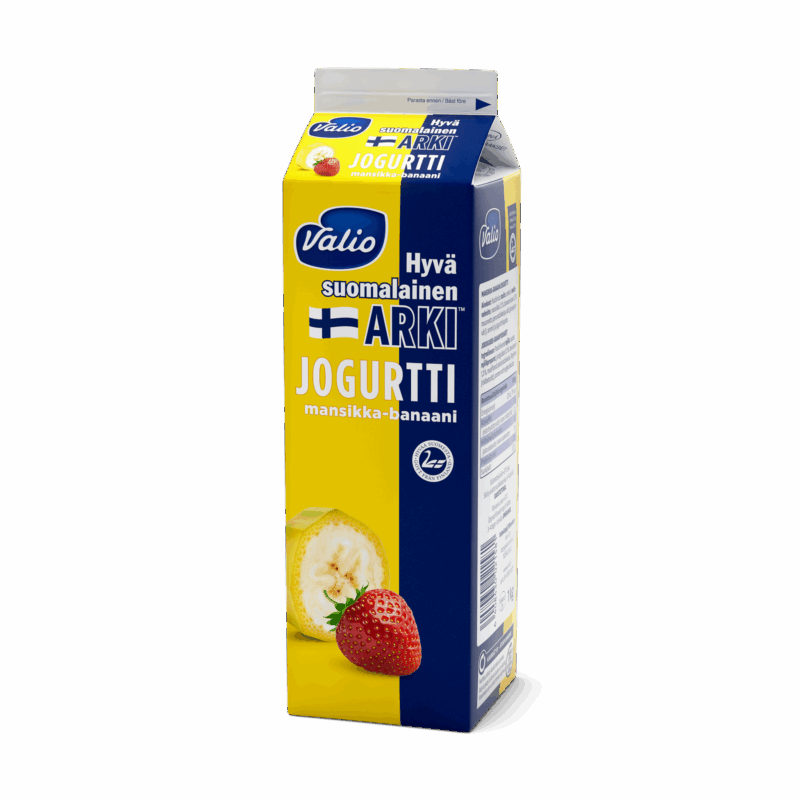 Valio Hyvä suomalainen Arki® jogurtti mansikka-banaani 1 kg