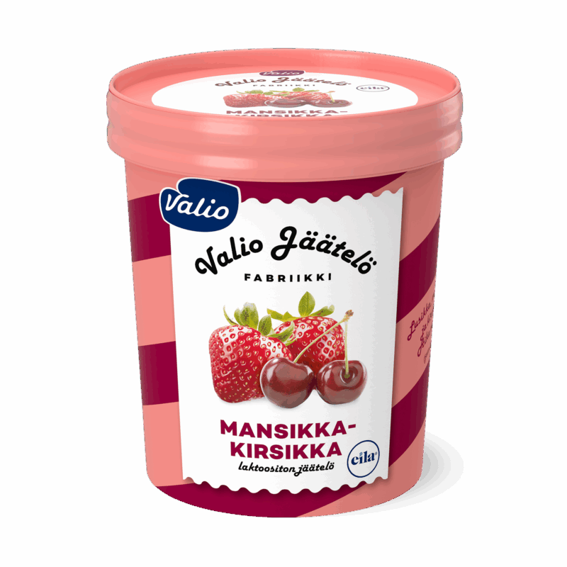 Valio jäätelö mansikka-kirsikka laktoositon 480 ml