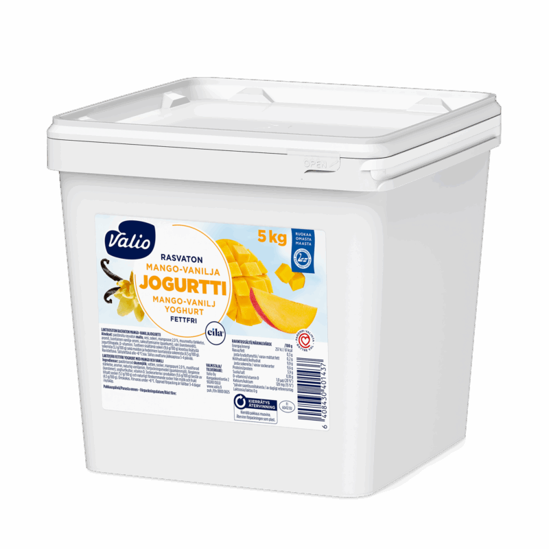 Valio jogurtti mango-vanilja rasvaton laktoositon 5 kg