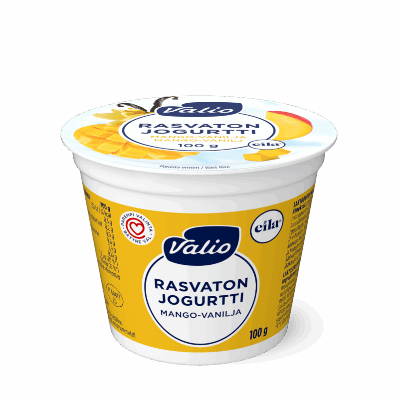 Valio jogurtti mango-vanilja rasvaton laktoositon 100 g