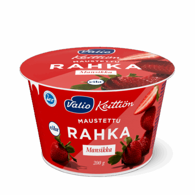 Valio Keittiön maustettu rahka mansikka laktoositon 200 g