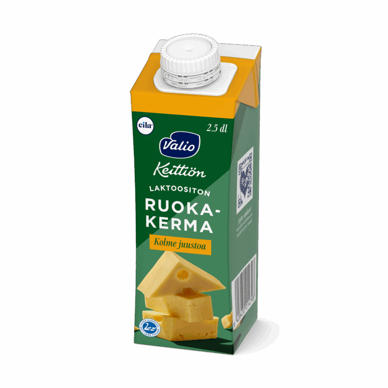 Valio Keittiön ruokakerma kolme juustoa UHT laktoositon 2,5 dl