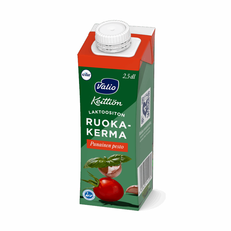 Valio Keittiön ruokakerma punainen pesto UHT laktoositon 2,5 dl