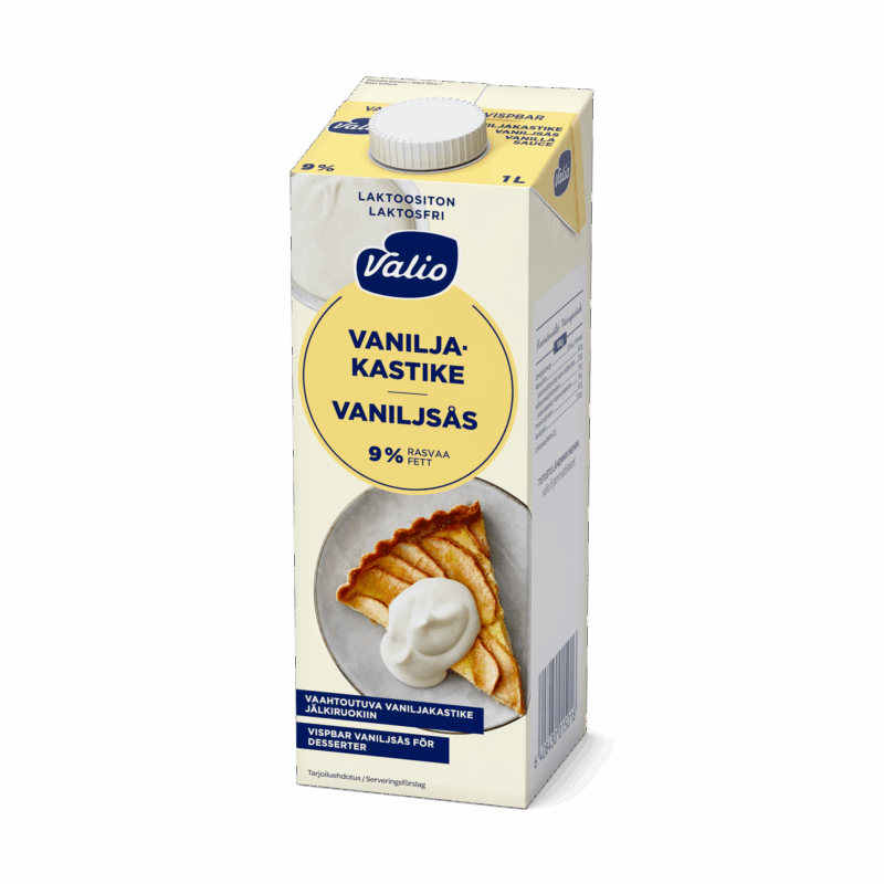 Valio vaahtoutuva vaniljakastike 9 % UHT laktoositon 1 l