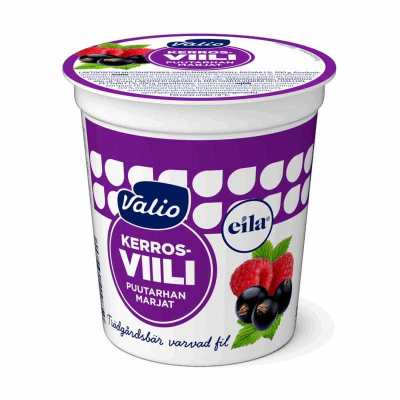 Valio kerrosviili puutarhan marjat 1 % laktoositon 200 g