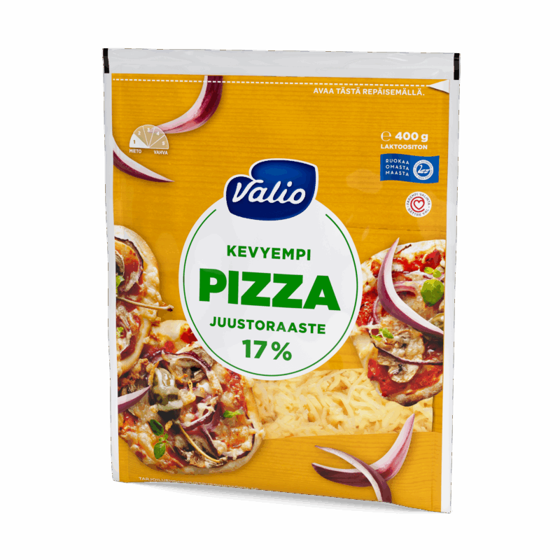 Valio kevyempi pizza 17 % juustoraaste e400 g