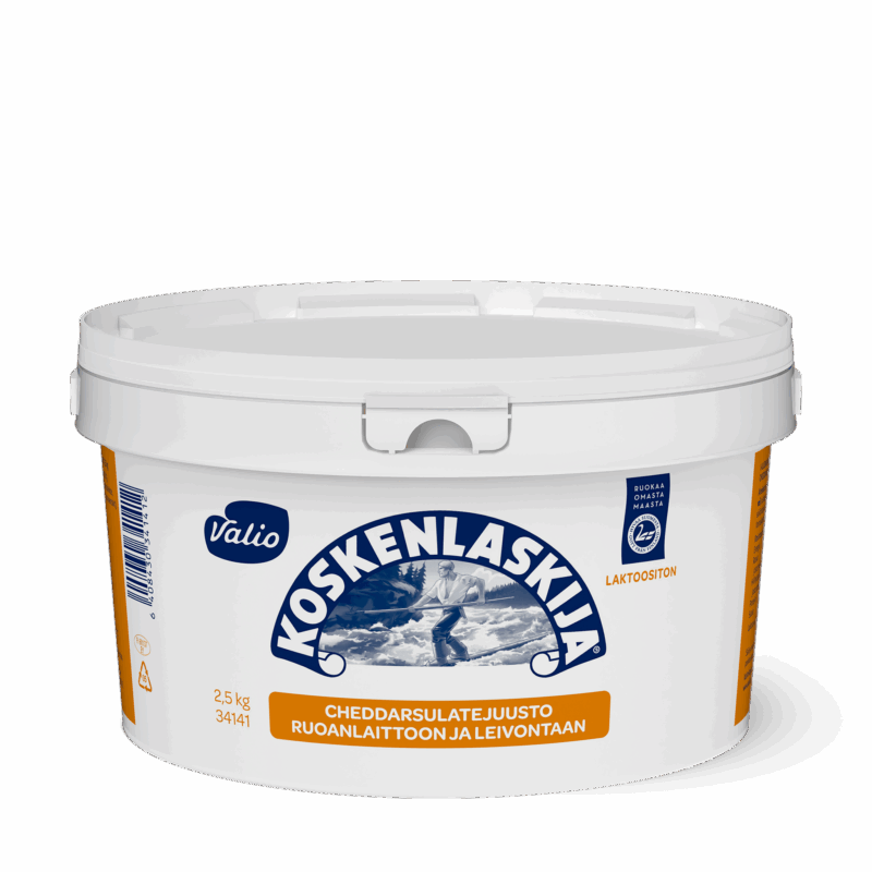 Valio Koskenlaskija® cheddar sulatejuusto sanko laktoositon e2,5 kg