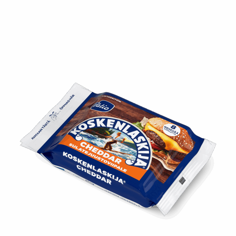 Valio Koskenlaskija® cheddar sulatejuustoviipale laktoositon e200 g