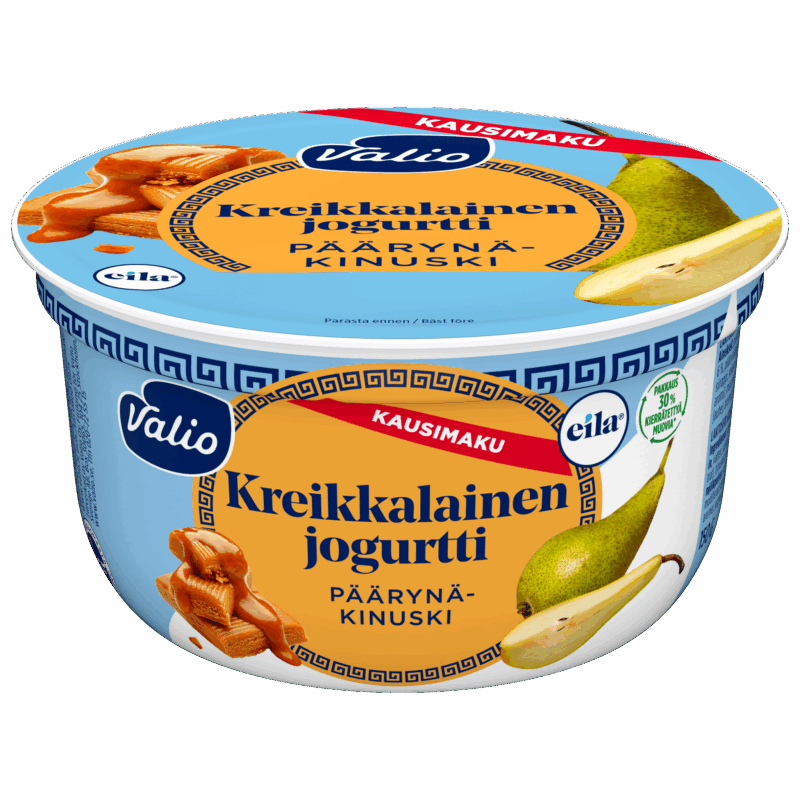 Valio kreikkalainen jogurtti päärynä-kinuski kausimaku laktoositon 150 g