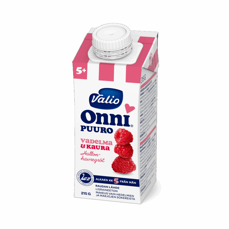 Valio Onni® vadelma-kaurapuuro 215 g UHT (alkaen 5 kk)