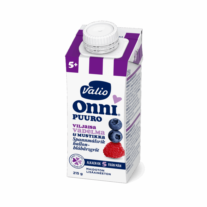 Valio Onni® vadelma-mustikkapuuro 215 g UHT (alk 5 kk)