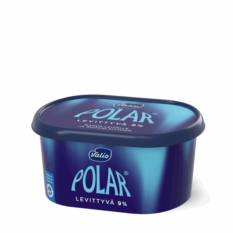 Valio Polar® Levittyvä 9 % maustamaton sulatejuusto laktoositon e400 g