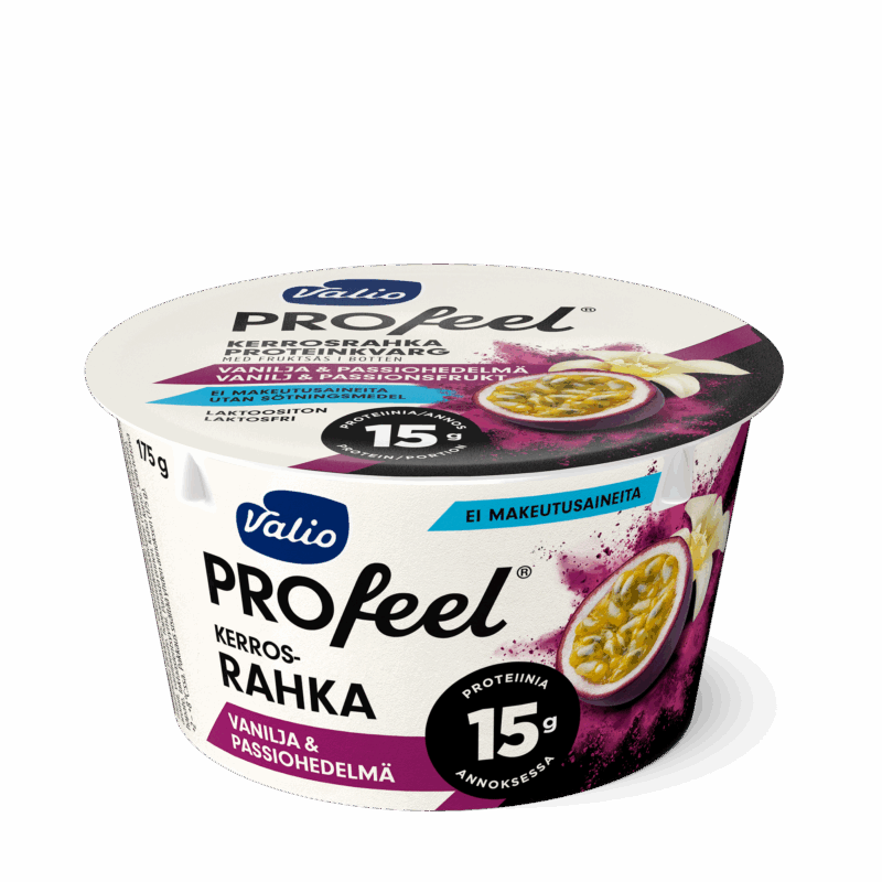 Valio PROfeel® kerrosrahka 175 g vanilja & passiohedelmä laktoositon