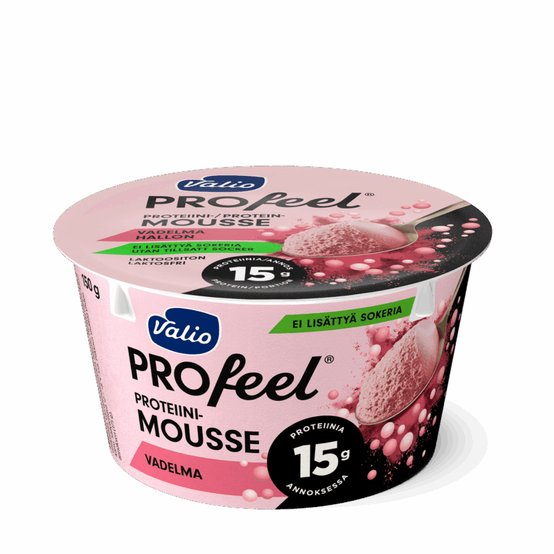 Valio PROfeel® proteiinimousse 150 g vadelma laktoositon
