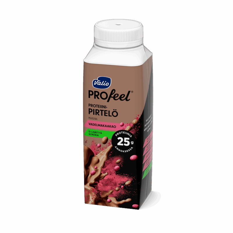 Valio PROfeel® proteiinipirtelö 2,5 dl vadelmakaakao laktoositon