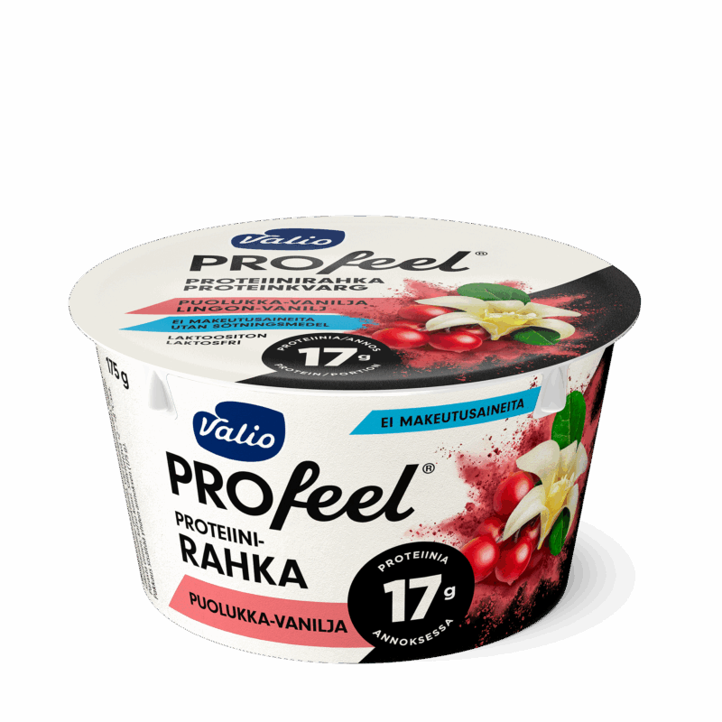 Valio PROfeel® proteiinirahka 175 g puolukka-vanilja laktoositon
