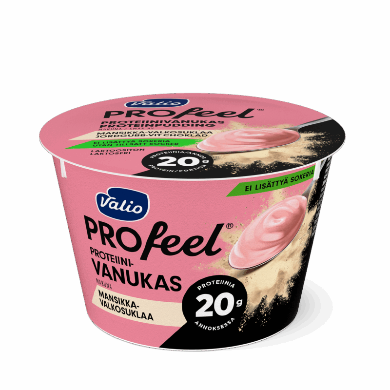 Valio PROfeel® proteiinivanukas 180 g mansikka-valkosuklaa laktoositon
