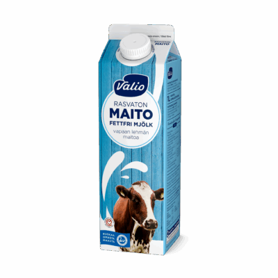 Valio vapaan lehmän rasvaton maito 1 l