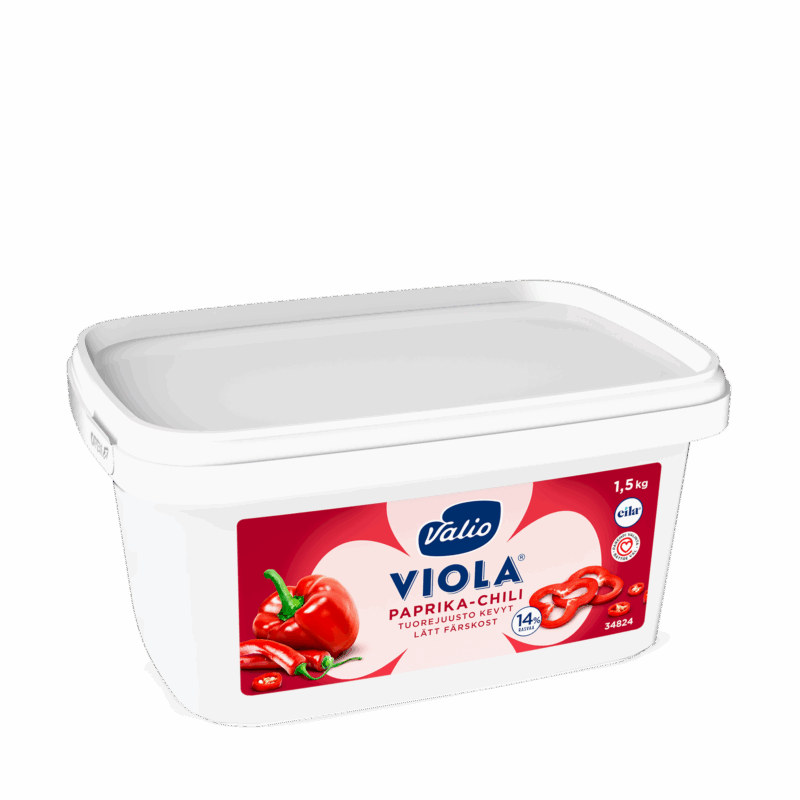 Valio Viola® paprika-chili tuorejuusto laktoositon 1,5 kg