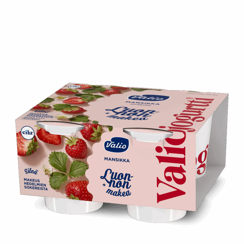 Valiojogurtti® Luonnon makea mansikka laktoositon 4x125 g