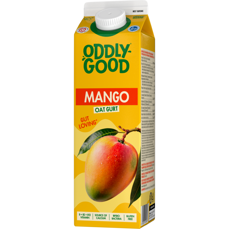 Oddlygood® kaurapohjainen gurtti 1 kg mango gluteeniton