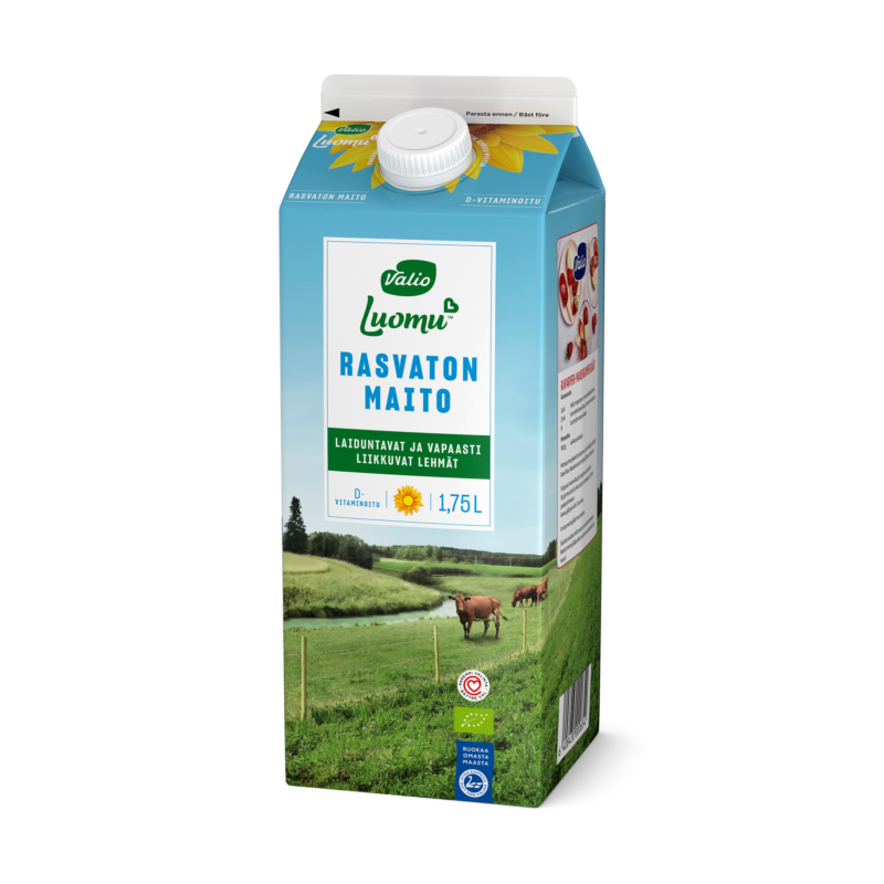 Valio Luomu™ D-vitaminoitu rasvaton maito 1,75 l
