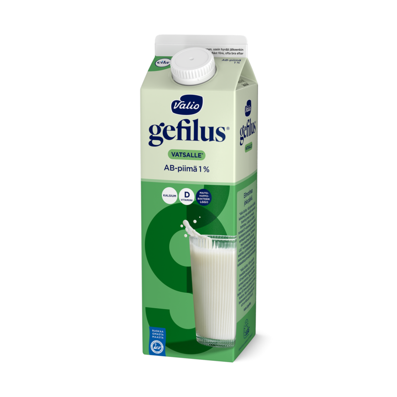 Valio Gefilus® AB-piimä 1% 1 l laktoositon