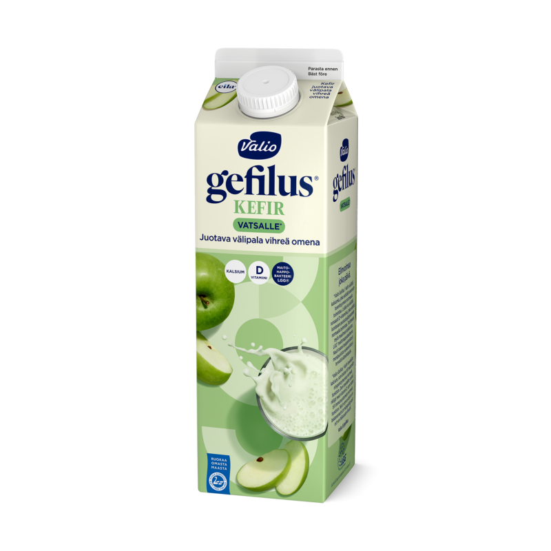 Valio Gefilus® Kefir juotava välipala vihreä omena laktoositon 1 kg