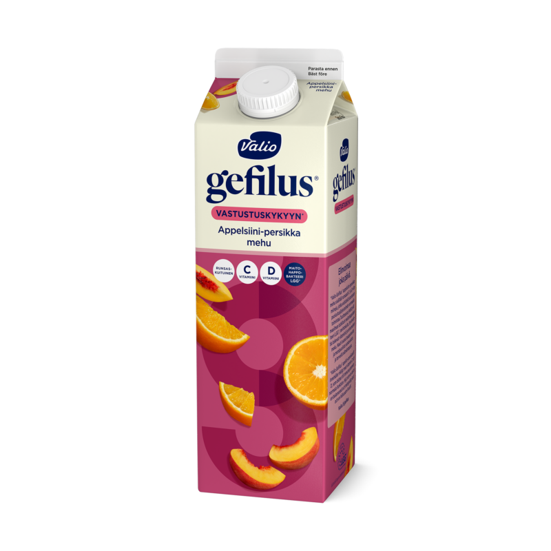 Valio Gefilus® mehu 1 l appelsiini-persikka+kuitu