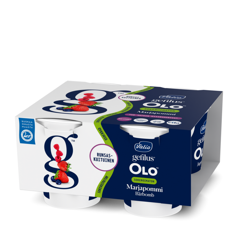 Valio Gefilus® OLO™ jogurtti marjapommi sokeroimaton laktoositon 4x125 g