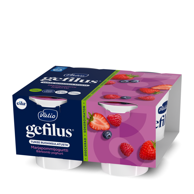 Valio Gefilus® jogurtti marjapommi sokeroimaton laktoositon 4x125 g