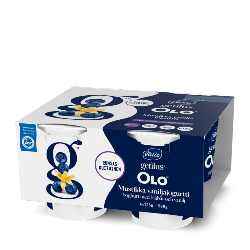 Valio Gefilus® OLO™ jogurtti mustikka-vanilja laktoositon 4x125 g
