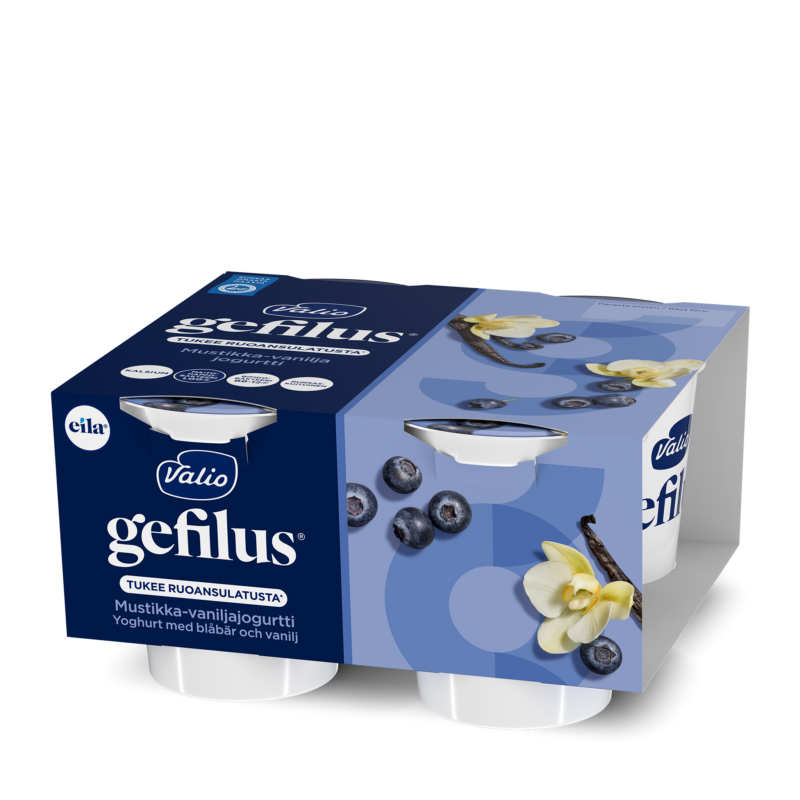 Valio Gefilus® jogurtti mustikka-vanilja laktoositon 4x125 g