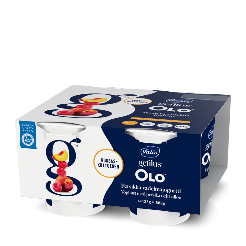 Valio Gefilus® OLO™ jogurtti persikka-vadelma laktoositon 4x125 g