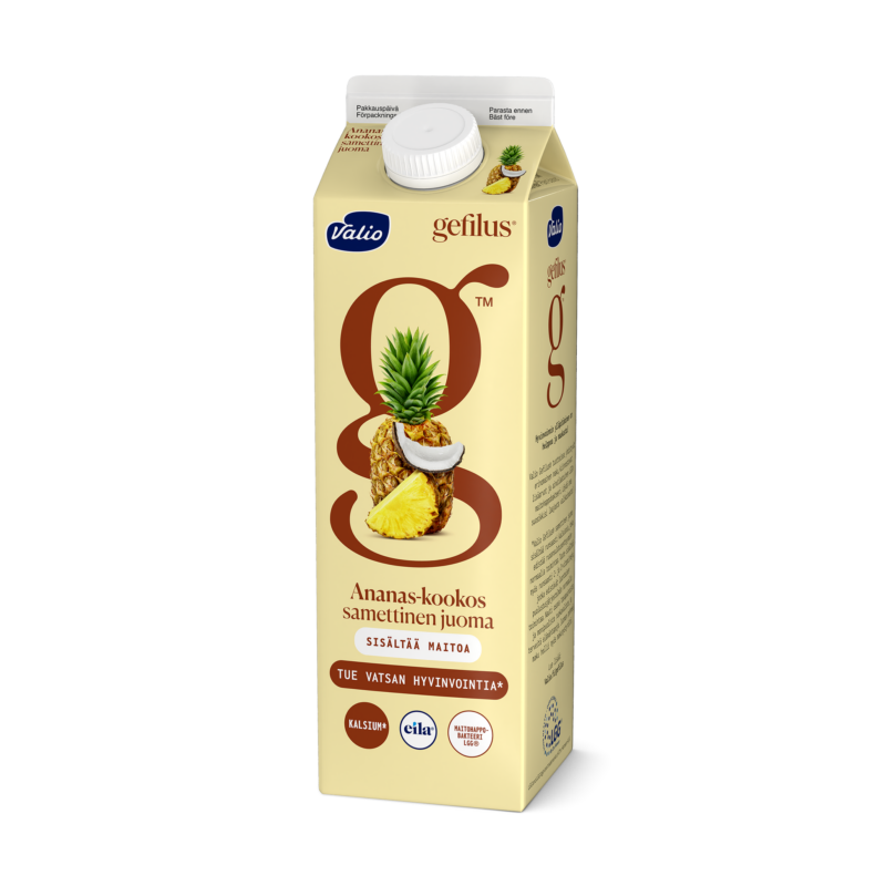 Valio Gefilus® samettinen juoma 1 l ananas-kookos laktoositon