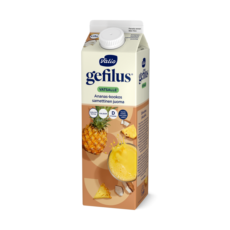 Valio Gefilus® samettinen juoma 1 l ananas-kookos laktoositon