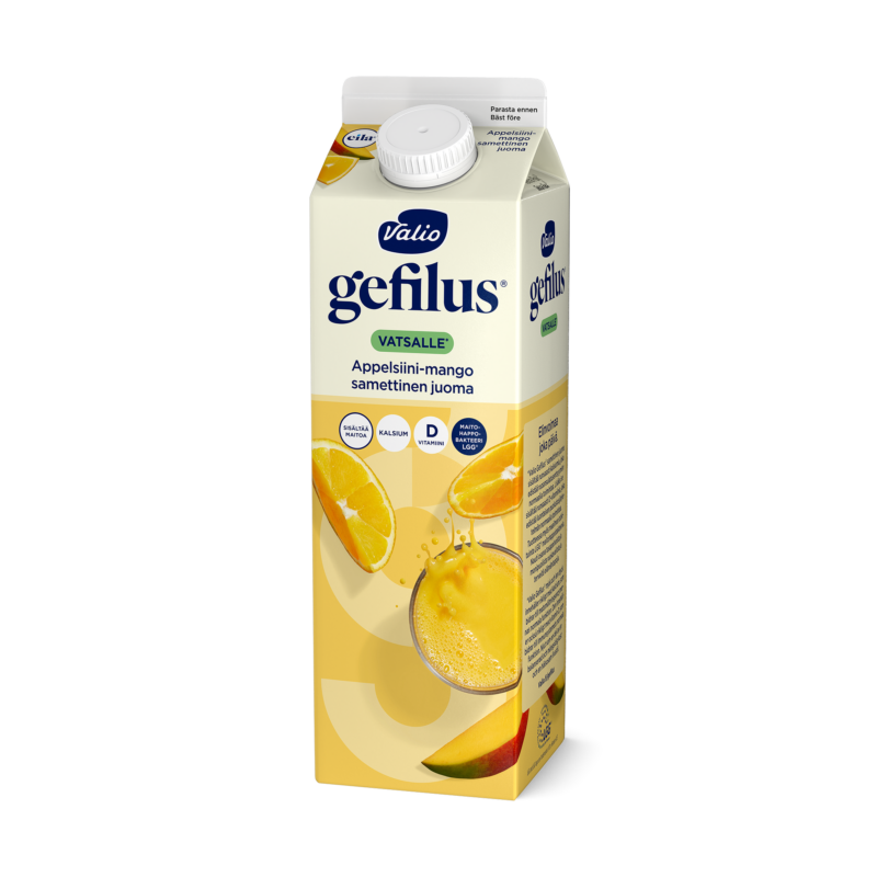 Valio Gefilus® samettinen juoma 1 l appelsiini-mango laktoositon