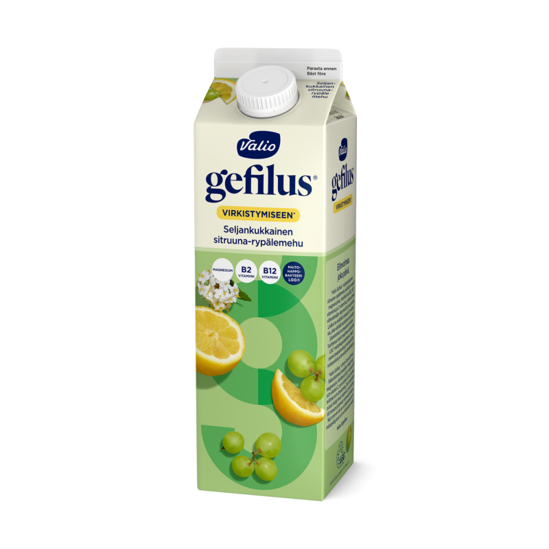 Valio Gefilus® sitruuna-rypälemehu 1 l seljankukkainen+magnesium